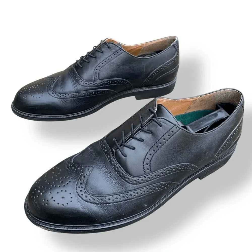 Rockport Wingtip Black Leather Walking Shoe Dress Shoe Comfort Men's Size 11